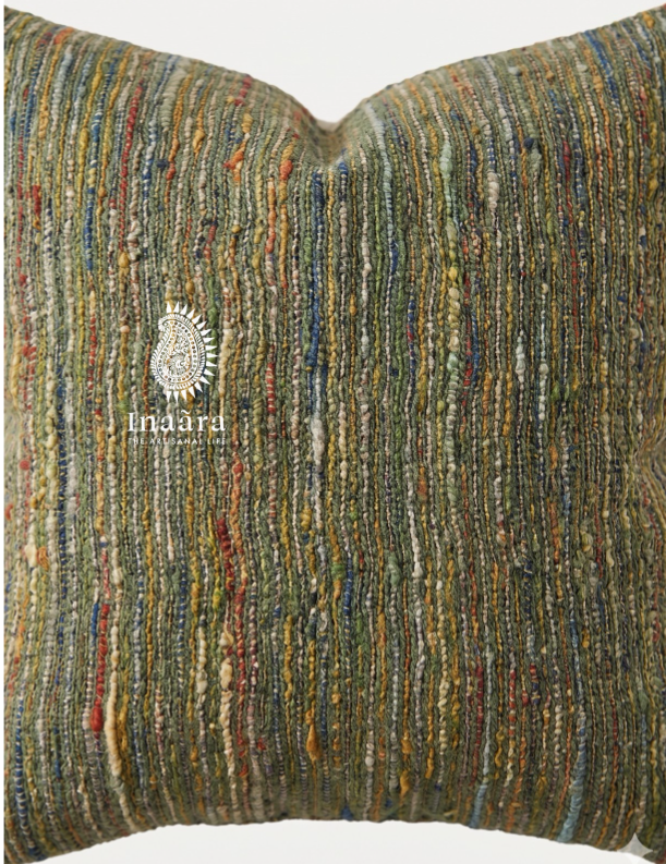 Hand woven cushion cover- Green