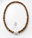 Handcrafted Tiger Eye Beaded Toggle Necklace