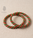Beaded Bangles-Green/2pc