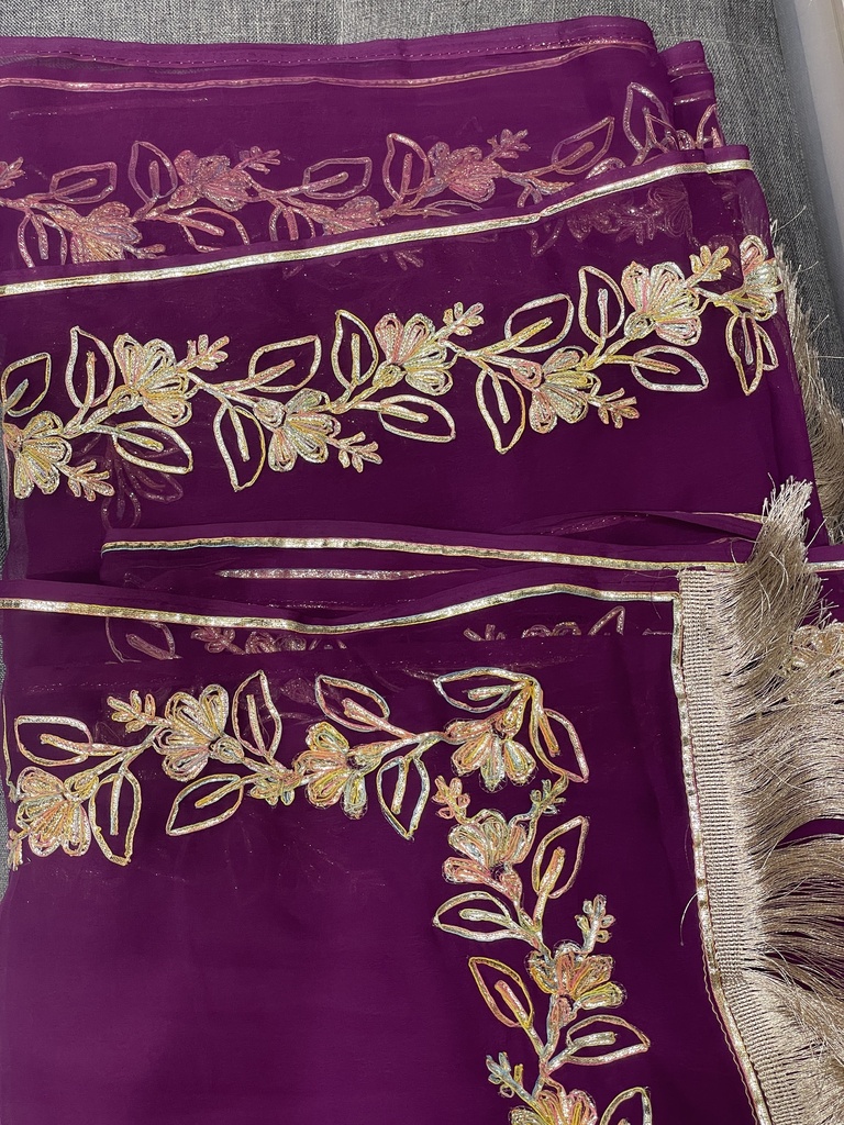 Gotta Patti Saree - Purple