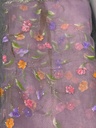 Artisanal Hand Painted Purple Organza Saree