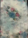 Hand-Painted Embellished Organza Saree - Blue