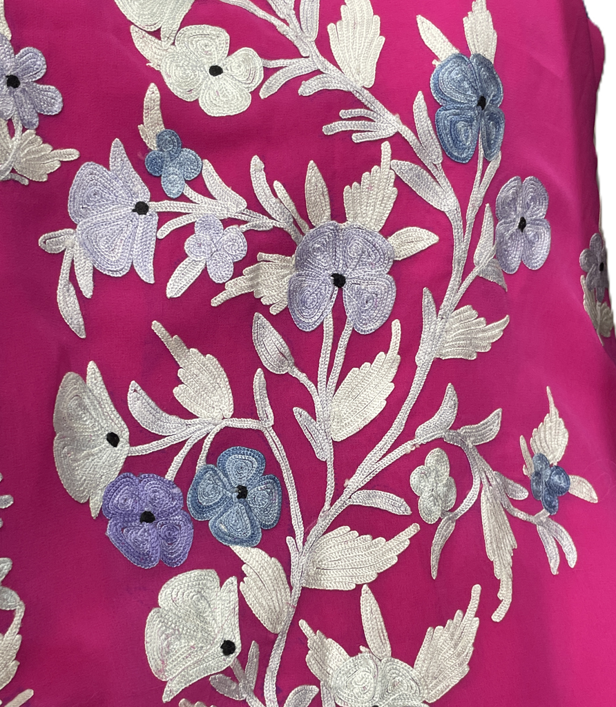 Tie and Die Saree W/Cut Dana work-Chiffon (copy)