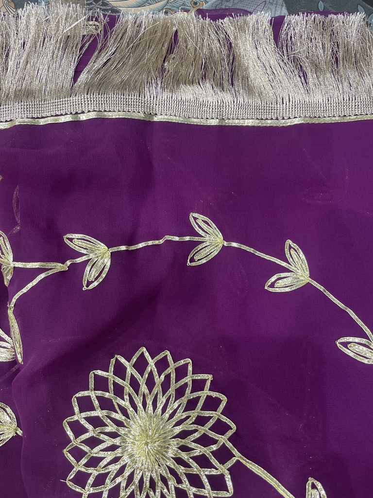 Gotta Patti Saree - Jamun Purple