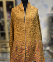 Reversible Ethnic Weave Shawl- Mustard/Gray