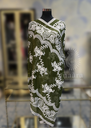 Hand Embroidery Dupatta-Dark Green