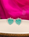 Heart-Shaped Tourmaline Stud Earrings