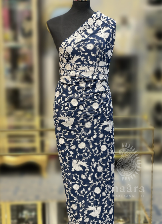 Parsi Gara Dupatta- Blue