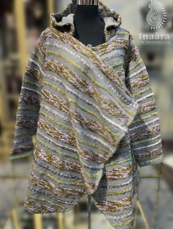 Sandhya Poncho-Gray/Purple