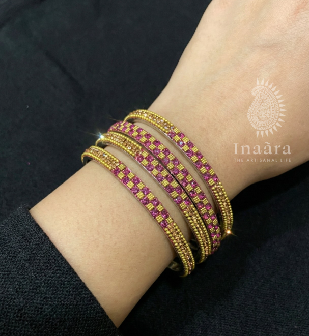 Stone Bangles Set of 4