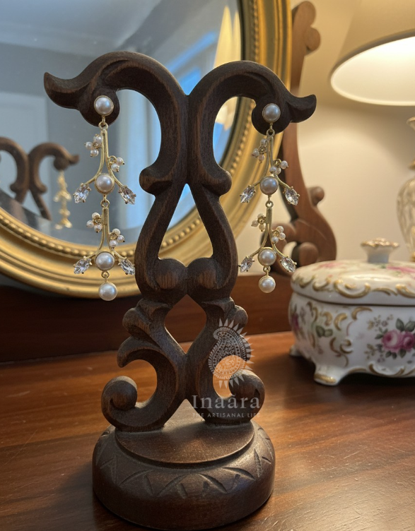 Chandelier Pearl & Stone Earrings