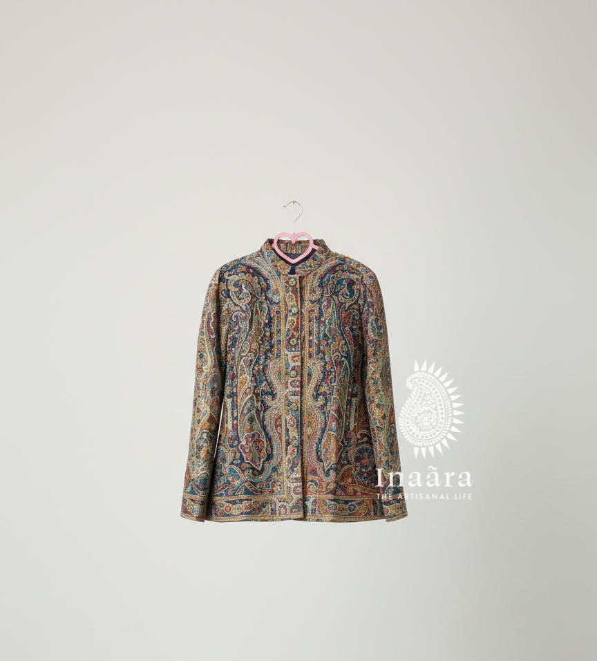 Zar-E Paisley Jacket- Blue/Red
