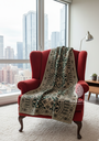 Embroidered Velvet Shawl- Green3
