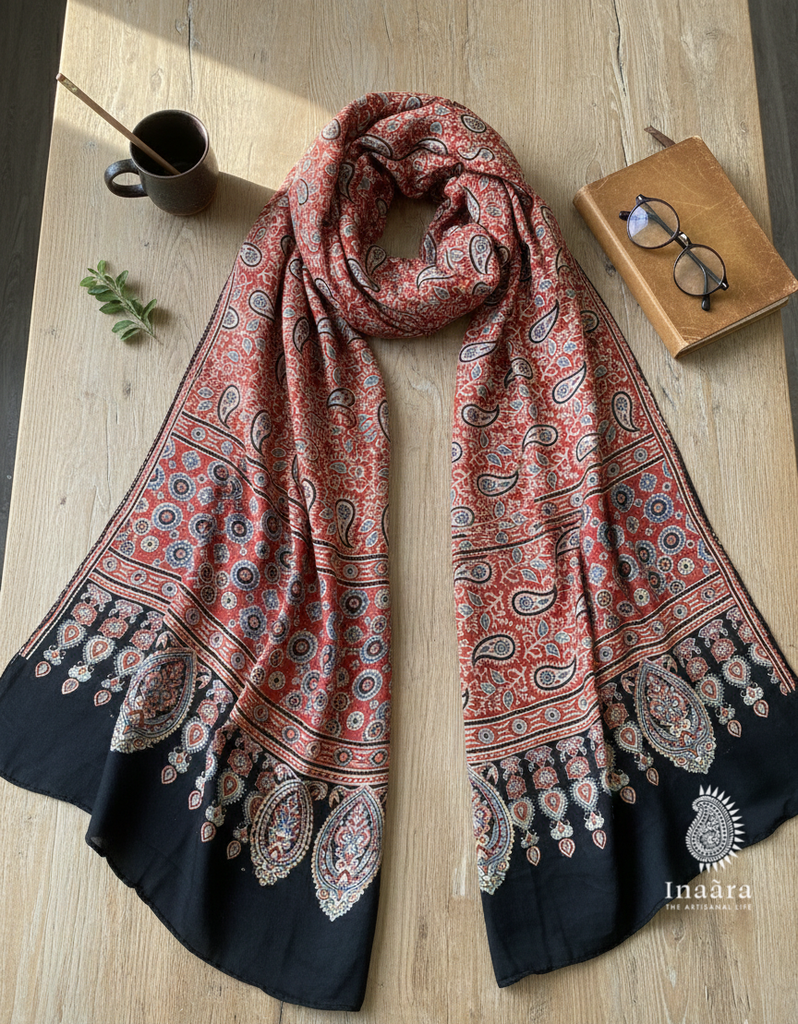 Ajrakh Dupatta- Blue/Red (copy)