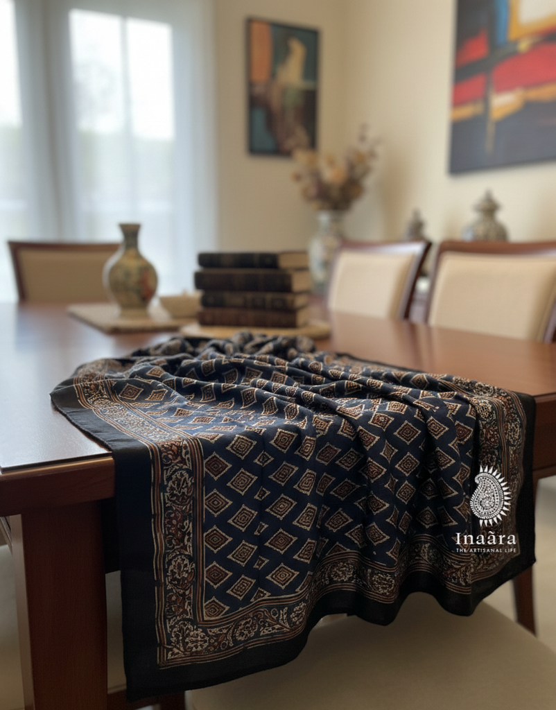 Ajrakh Dupatta- Blue