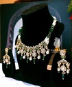 Pareesa Gold Plated Polki & Meenakari Necklace Set
