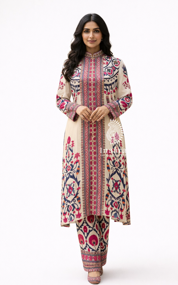 Printed Co-Ord Set-Cream