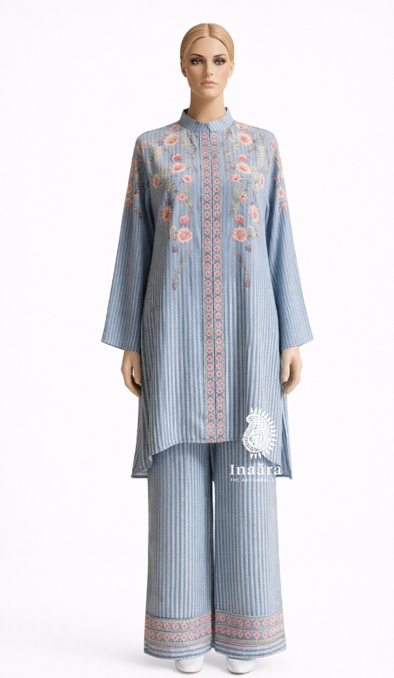 Kurta Set-Dusty Blue