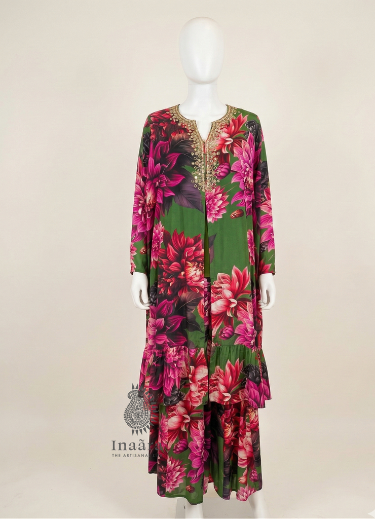 Co-Ord Set Floral-Green