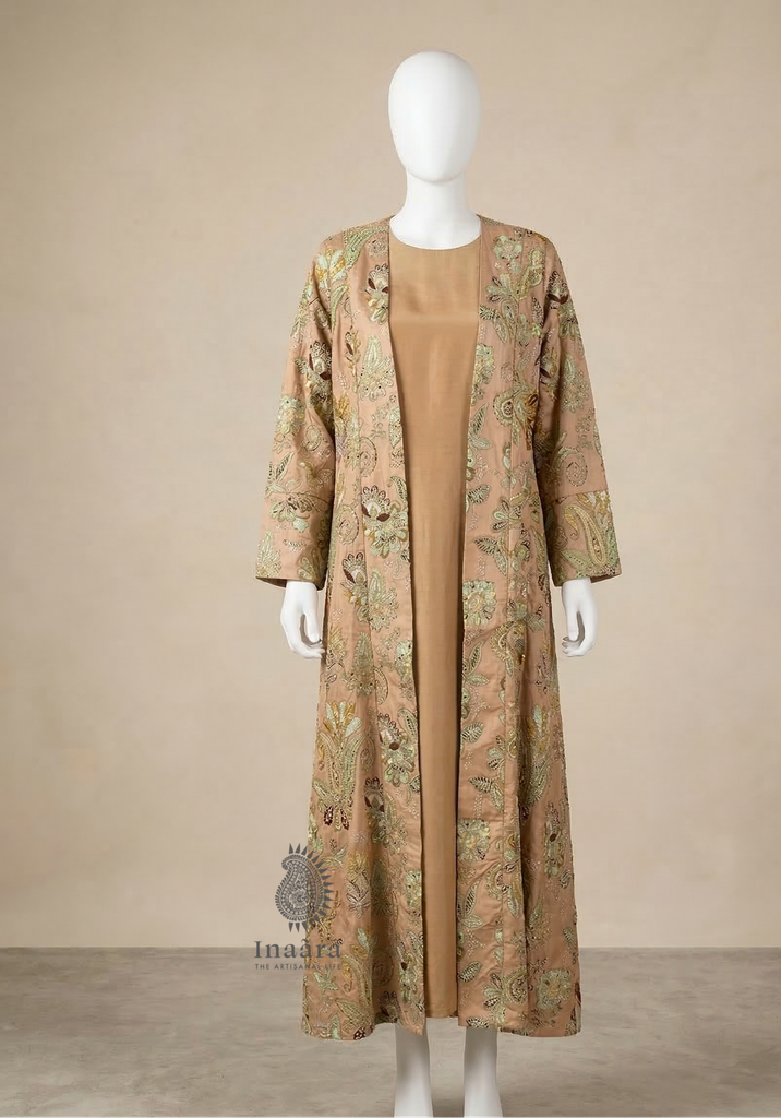 Shola Shrug 2pc Set-Brown Floral