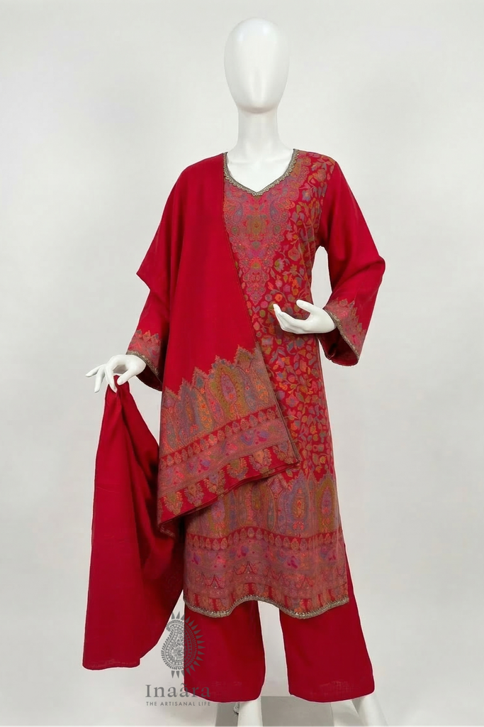 Kashmiri Embroidery Kurti Set-Black (copy)