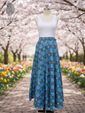 Anya Skirt- Blue Silk