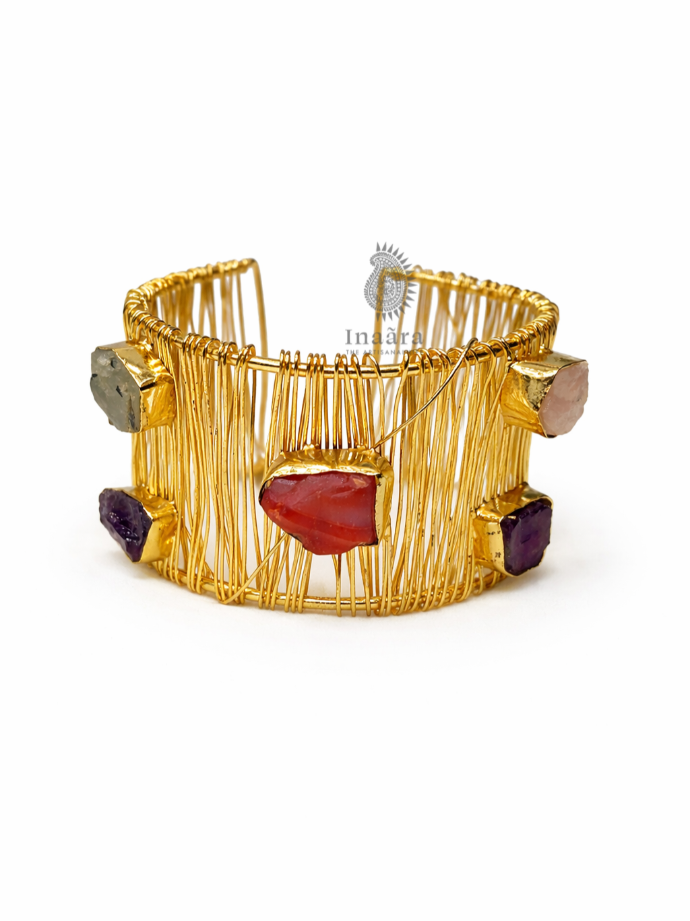 Raw Stone Cuff Bracelet2