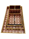 Raazi Wooden  Red Printed Tray-Set 4Pcs