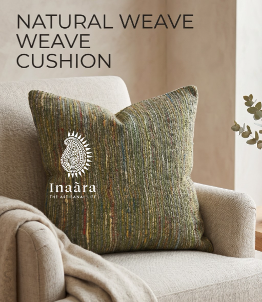 Hand woven cushion cover- Green