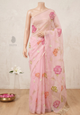 Gotta Patti Saree w/ Hand Painted - Pink