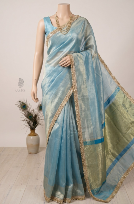 Faux Tissue Silk Saree - Blue