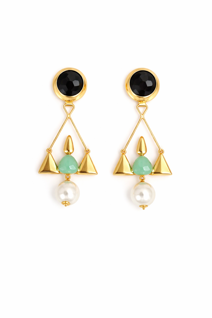Greek Inspired Earrings w/ Pearl