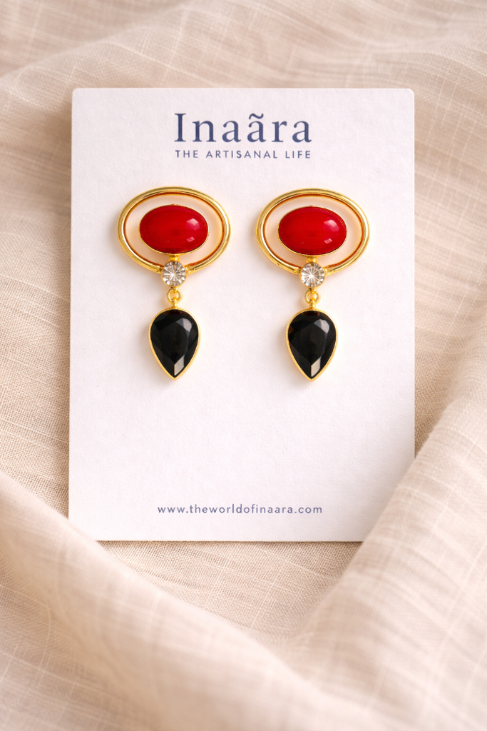 Raw Stone Handcrafted Earrings