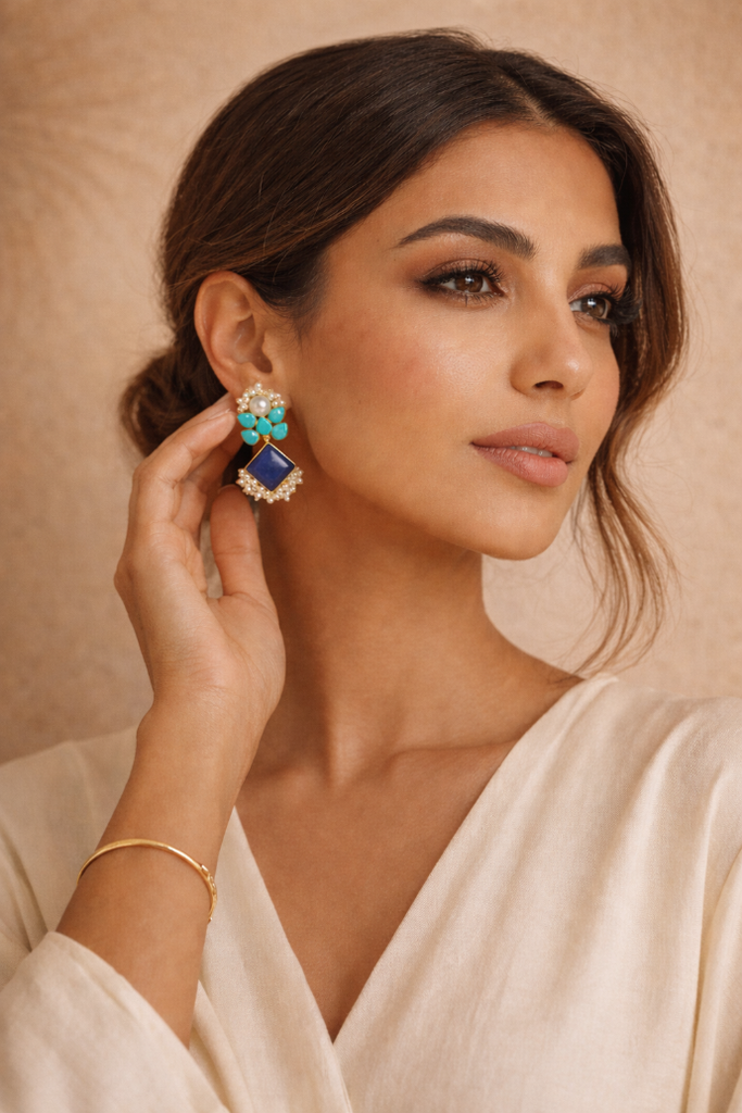 Raw Stone Handcrafted Earrings