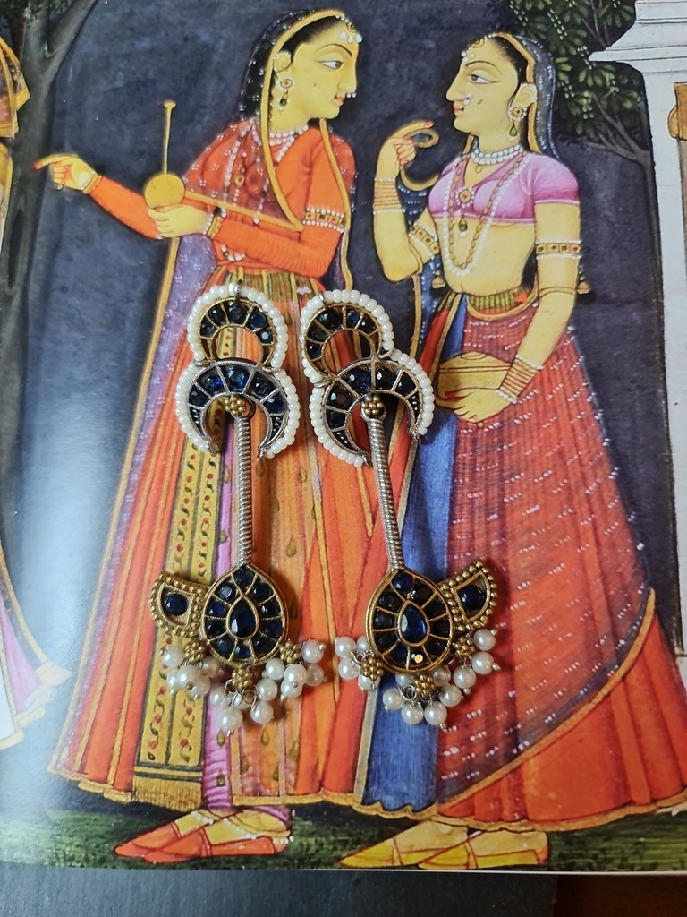 Silver tone brass earrings