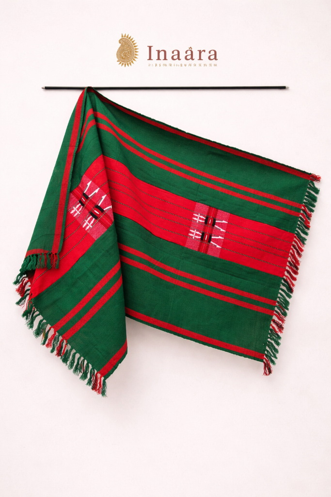 Naga Shawl-Green/Red