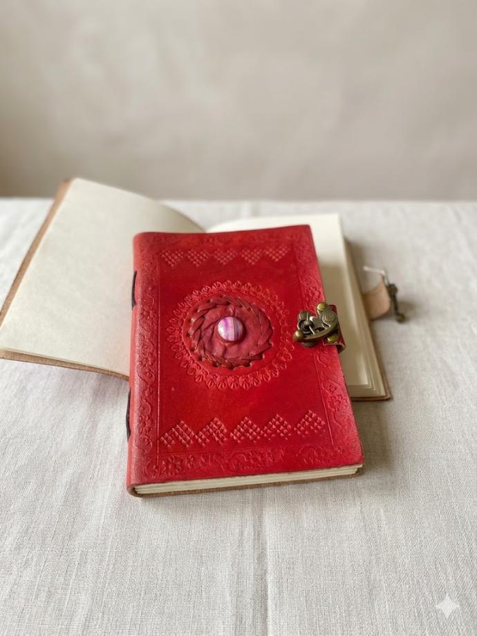 Handmade Journal Leather-Red/M