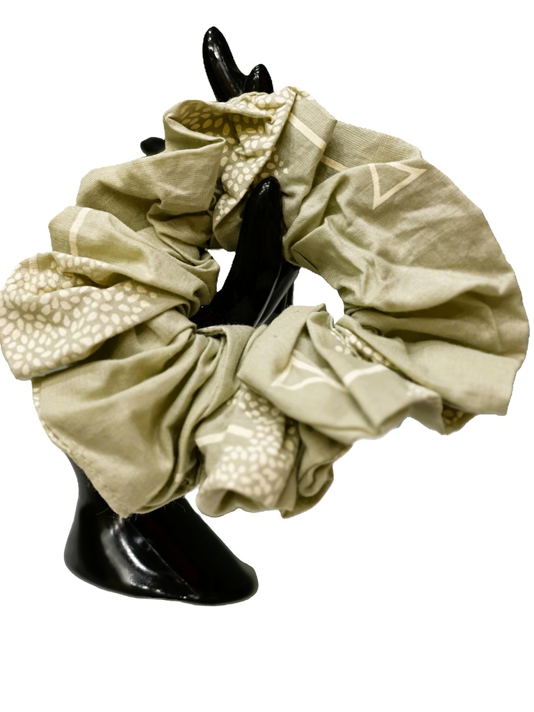 Scrunchie Cotton Fabric-Small  light brown