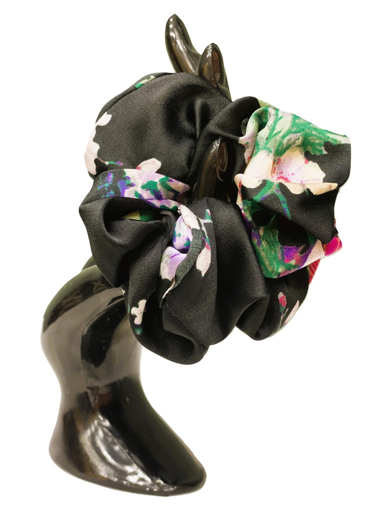 Scrunchie silk fabric- black and orange (copy)
