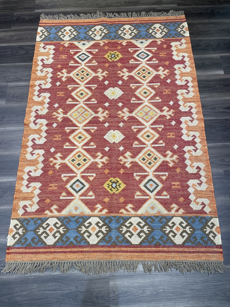 Ziyana Handwoven Dhurrie (6x4ft)-Pink