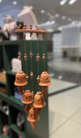 Bells Clay Wind Chimes-Orange