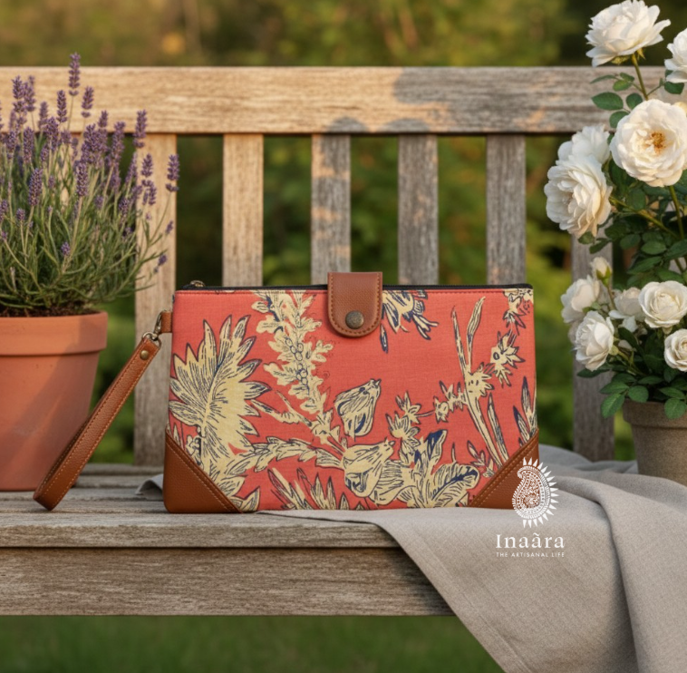 Fabric Wrist Bag-Orange