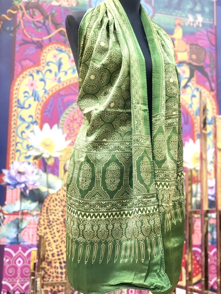 Satin Stole/Scarf- Green