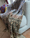 Block Printed Cotton Throw-Brown
