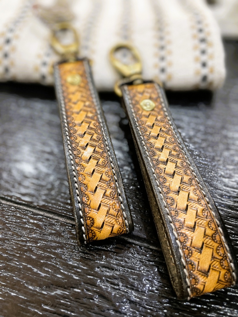 Hand Tooled Leather Keychain