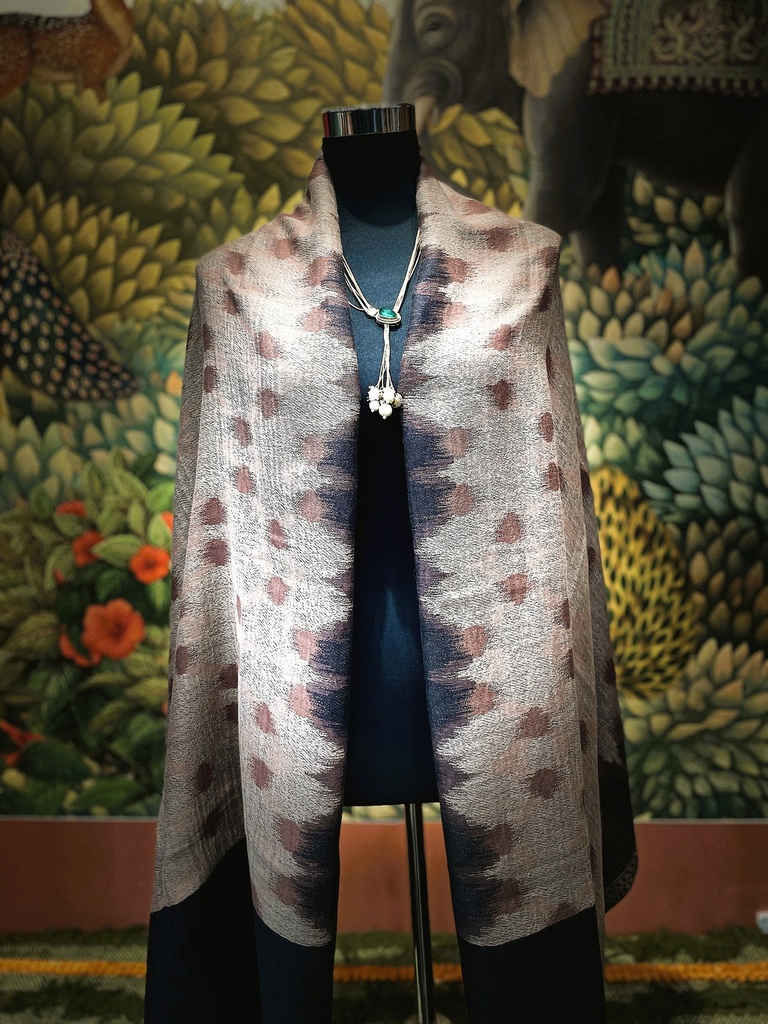 Reversible Mixed Kashmiri Shawl-Brown