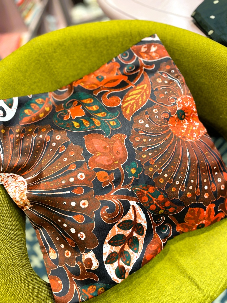 Digital Prints Floral Cushion Cover-Red