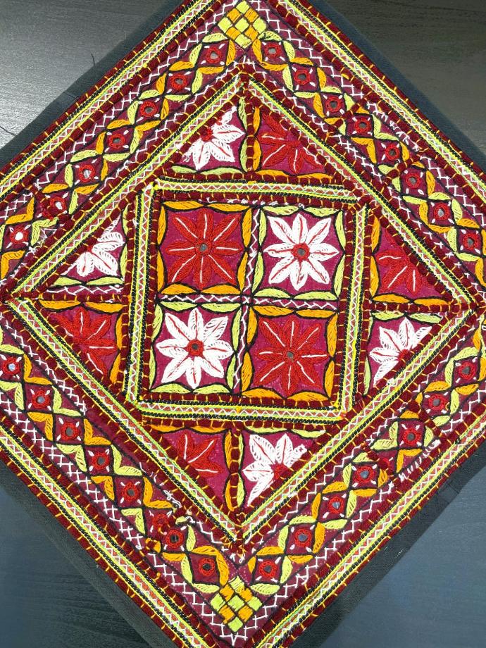 Floral Embroidery Cushion Cover