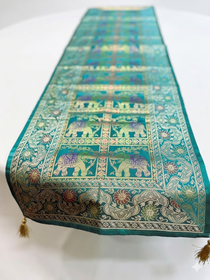 Brocade Table Runner-Green