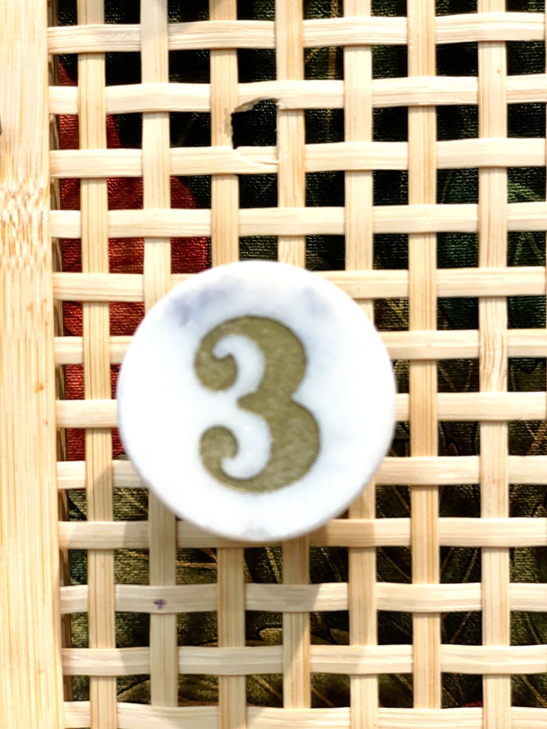 Marble Doorknob with Number 3